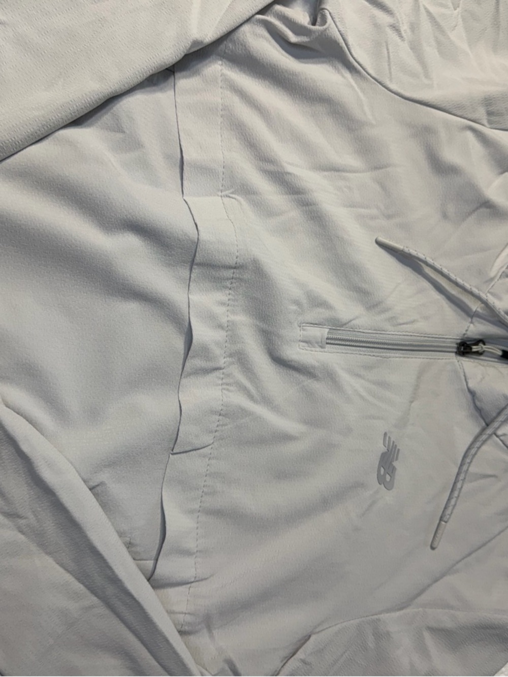 New Balance Men’s White Performance Pullover Jacket with Hood
